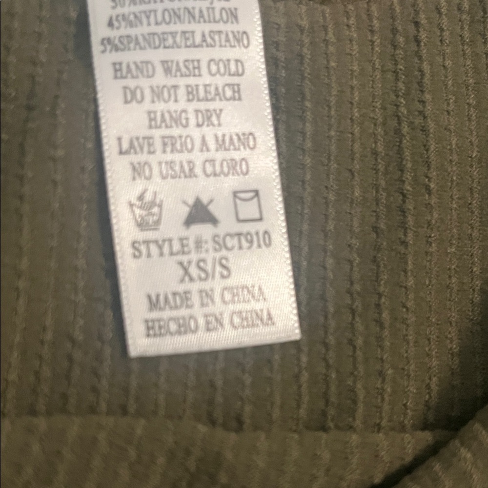 Khaki Ribbed Knit Tank Top - Picture 4 of 4